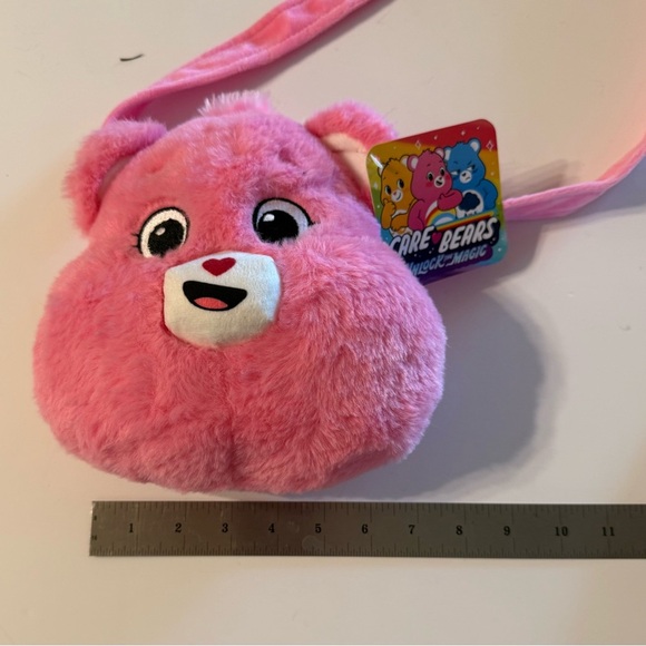 NWT Care Bears Cheer Pink Plush Crossbody Bag Zipper Closure Soft - Picture 5 of 9